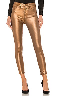 

Джинсы скинни the high waist ankle skinny - 7 For All Mankind, Металлический медный, Скинни