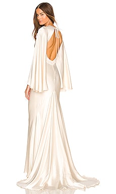 La Lune Circle Sleeve Backless Maxi Dress Shona Joy $560 Sustainable