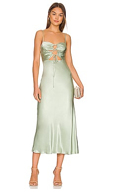 Felicity Lace Up Midi Dress Shona Joy $295 