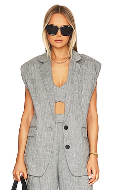 Amanda Sleeveless Tailored Blazer Shona Joy $295 