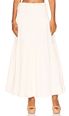 Brigitte Shirred Maxi Skirt Shona Joy $260 NEW