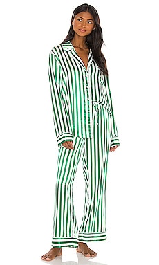 White Striped Silk Pajama