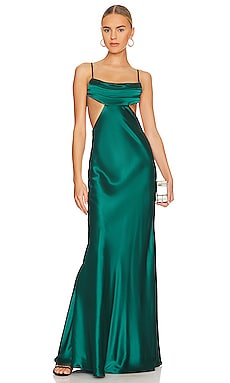 SAU LEE Paula Dress in Emerald