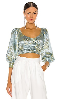 ASTR the Label Bonnie Top in Green Multi Floral