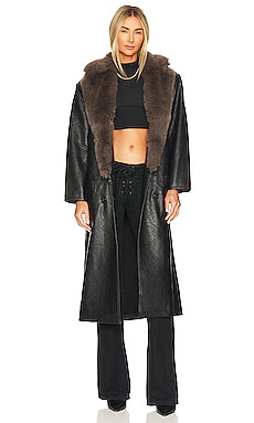 Product image of Still Here Dimes Vegan Leather Coat. Click to view full details