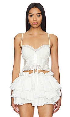 MORE TO COME Breanna Bustier Top in White