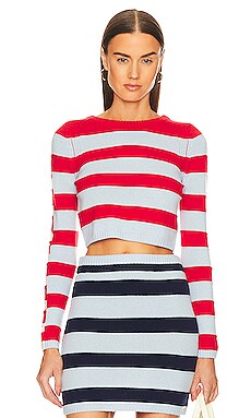 The Cropped June Reversible Pullover Solid & Striped $328 
