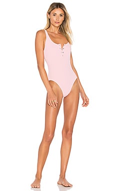 solid and striped pink one piece