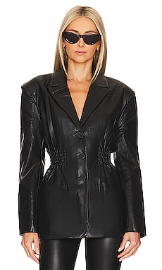 Product image of Steve Madden Frida Vegan Leather Blazer. Click to view full details