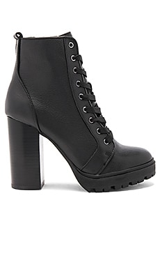 Steve Madden Laurie Bootie in Black Leather | REVOLVE