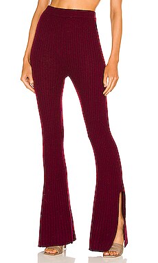 Ribbed Knitted Flare Pants Something Navy $145 