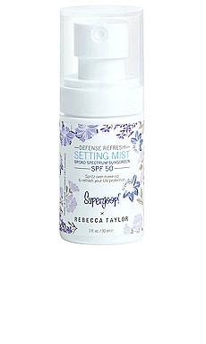 Product image of Supergoop! x Rebecca Taylor Defense Refresh Setting Mist SPF 50 1 fl oz. Click to view full details