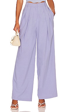 L'AGENCE Pilar Wide Leg Pant in Pink Glo