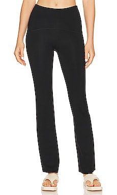 Black Extreme Fold Over Waist Low Rise Pants
