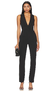 superdown Victoria Ruffle Jumpsuit in Black