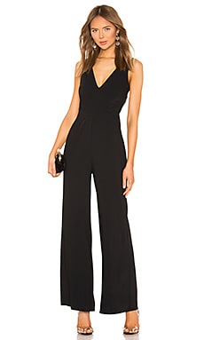 superdown Carmela Deep V Wide Leg Backless Jumpsuit in Black | REVOLVE