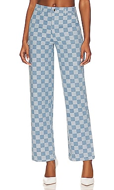 Product image of superdown Jules Checkered Jean. Click to view full details