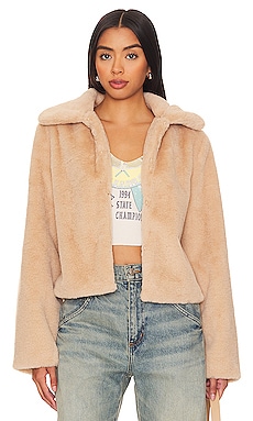 Caramel faux hot sale fur jacket