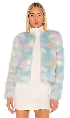 superdown Shiloh Faux Fur Jacket in Pastel Multi | REVOLVE