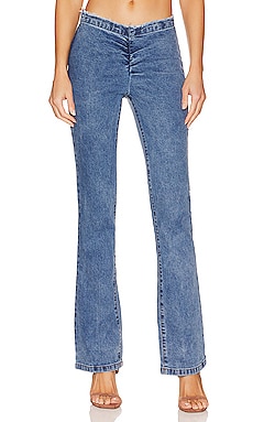 Product image of superdown Isabella Ruched Jean. Click to view full details