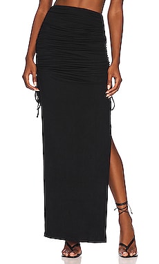 Product image of superdown Dominique Ruched Maxi Skirt. Click to view full details
