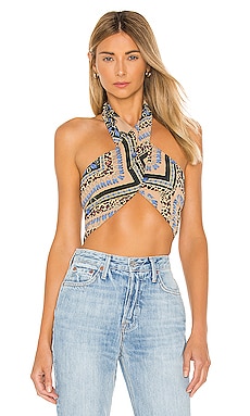 Product image of superdown Alondra Halter Wrap Top. Click to view full details