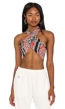 Product image of superdown Alondra Halter Wrap Top. Click to view full details