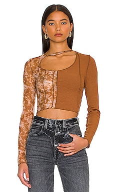Product image of superdown Nylah Split Top. Click to view full details
