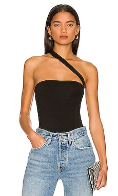 Product image of superdown Rony Asymmetrical Bodysuit. Click to view full details