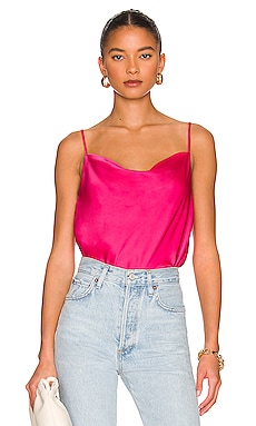 Cinq à Sept Marta Silk Cowlneck Cami Top Neon Pink – CoatTails