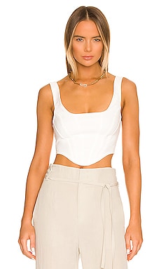 Commando Faux Patent Leather Crop Top in Porcelain