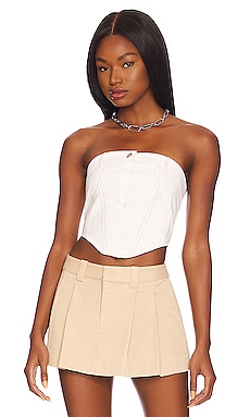 Tibi Structured Strapless Top in White