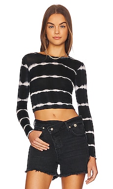 superdown Dawn Long Sleeve Top in Black Tie Dye