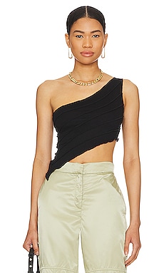 BCBGMAXAZRIA One Shoulder Knit Top in Black REVOLVE