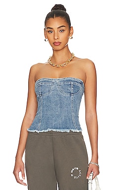 LEVI'S Lace Up Denim Corset in Laced Up | REVOLVE