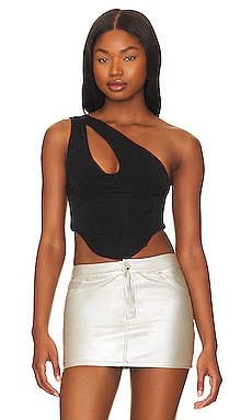 BCBGMAXAZRIA One Shoulder Knit Top in Black REVOLVE