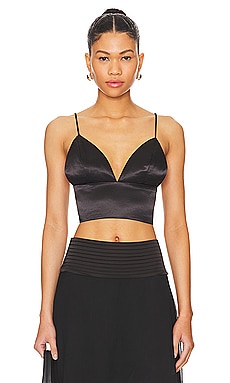 Free People Womens Black Ruched Back Intimately FP Mariana Cotton Bralette  XS 