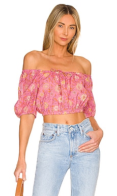 X REVOLVE Utopia Cropped Blouse SPELL $119 Sustainable