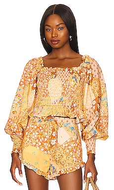 Product image of SPELL Freda Shirred Blouse. Click to view full details