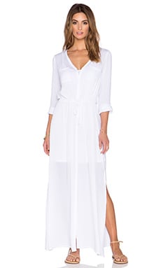 white button maxi dress