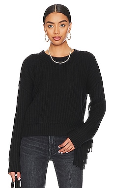 Splendid Britain Fringe Sweater in Black REVOLVE