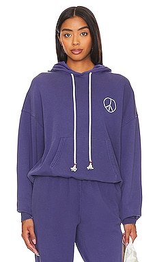 FIORUCCI Embroidered Zip Up Washed Hoodie in Purple