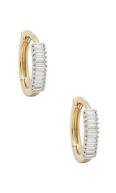 Up and Down Baguette Diamond Huggie Earrings STONE AND STRAND