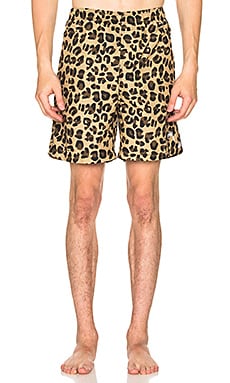 stussy leopard swim shorts