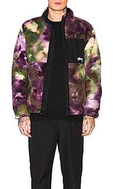 Stussy reversible micro discount fleece jacket tie dye