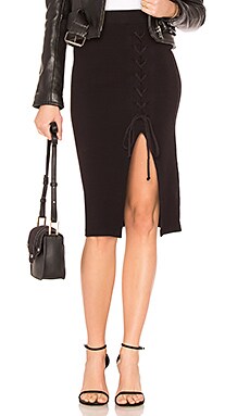 

Юбка high waisted lace up skirt - Stateside, Черный, Миди