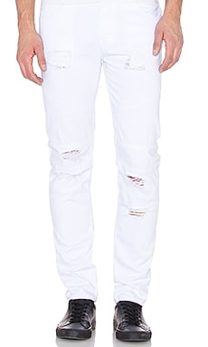 Stampd Distressed Panel Denim in White | REVOLVE