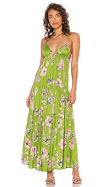 Sun Becomes Her Solstice Trapeze Maxi Dress in Citrine Floral | REVOLVE