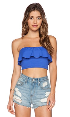 Susana Monaco Stretch Denim Micro Tube Top in Light Denim