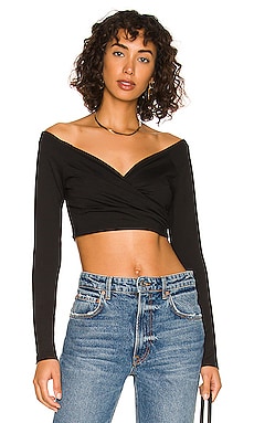 Susana Monaco Wrap Top in Black